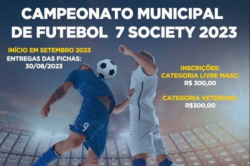 Imagem de compartilhamento para o artigo Campeonato Municipal de Futebol 7 Society de Chapadão do Sul: prepare-se para a emoção; inscrições abertas da MS Todo dia